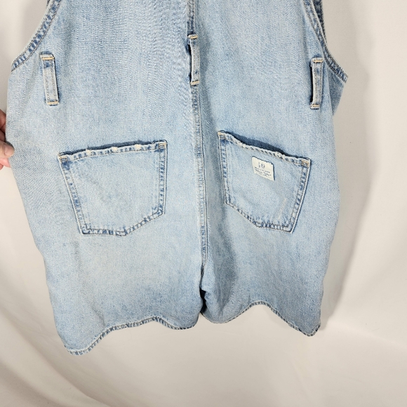 Gap Denim Blue 100% Cotton Denim Jean Shortalls Size Medium - Picture 6 of 10